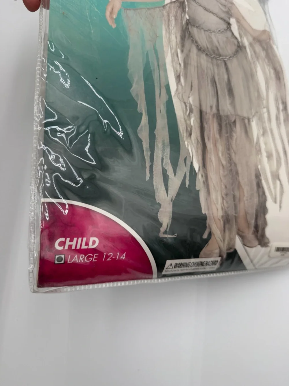Halloween Costume Enchanted Ghost Hooded Dress With Chain Girl Size Large 12-14 - Picture 4 of 4